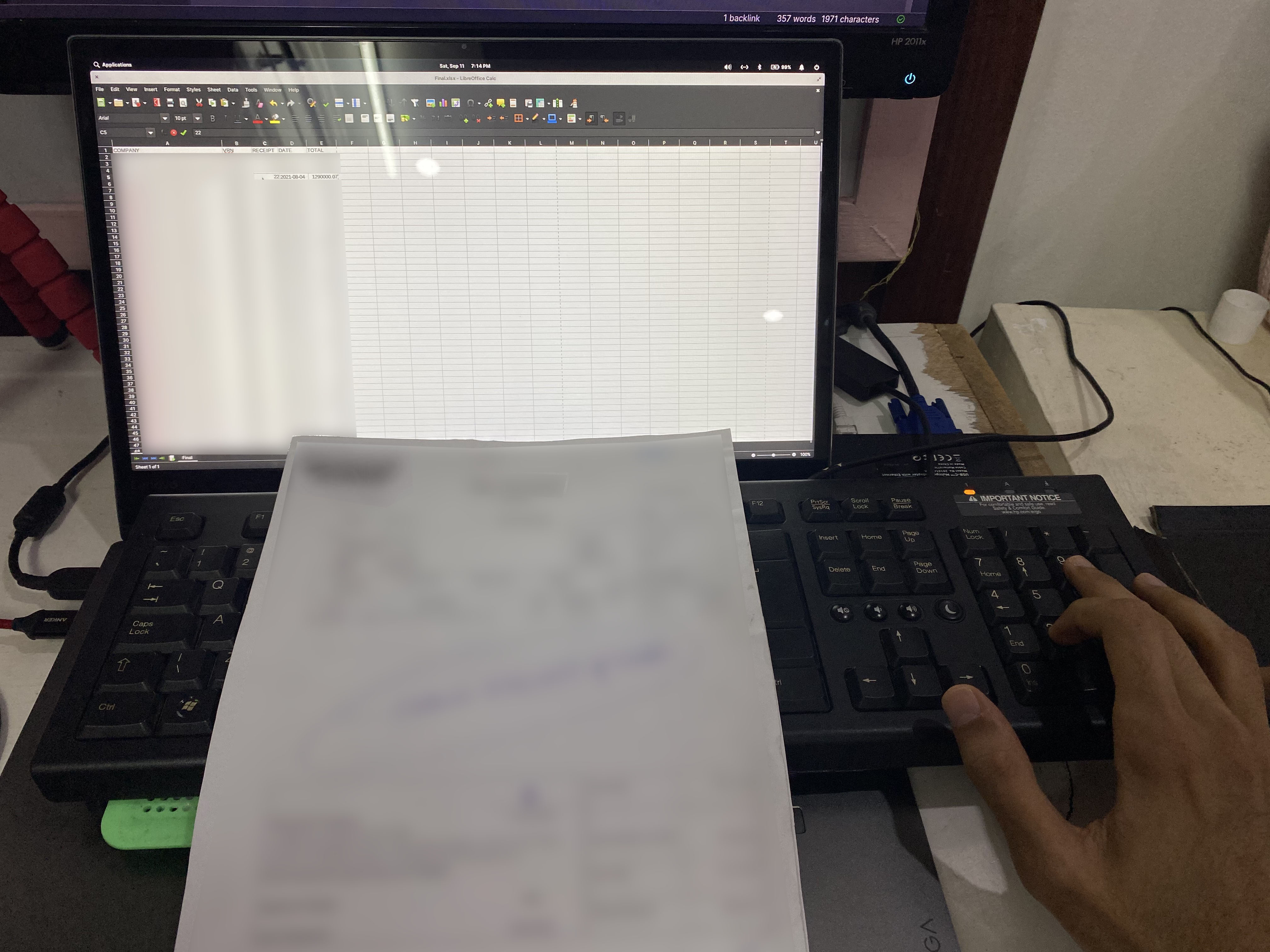 Manually Entering Correct Invoice Numbers